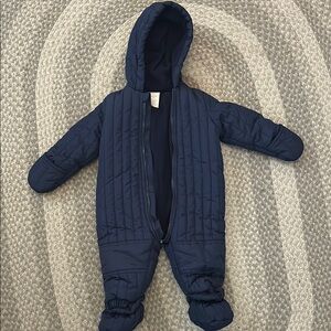 Baby Boys Hooded Quilted Footed Snowsuit